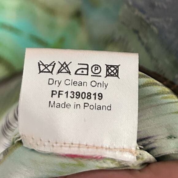 Matthew Williamson 100% Silk Shift Dress Women's 8 Abstract Nature Ombre Fall - Picture 8 of 8